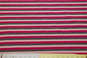 Baumwolljersey little Darling Streifen Ringel rosa pink grau