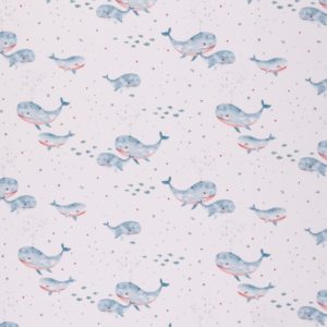 Baumwolljersey Swafing Ocean Wale blau rot