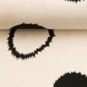 Viskose Leinen Mix Swafing Silas Punkte Kreise Batik schwarz auf naturweiß