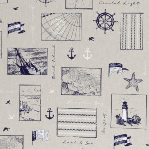 Canvas Dekostoff Swafing Emma maritim auf natur