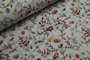 Baumwolljersey Amor Snoozy Zweige Aquarell auf cremeweiß