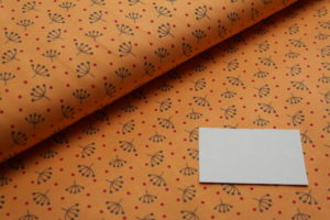 Baumwolljersey Pusteblumen Punkte auf apricot