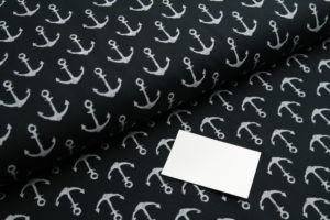 Sommersweat French Terry Anker auf marine
