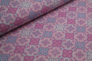 Canvas Dekostoff Klaranähta Blumen Muster rosa