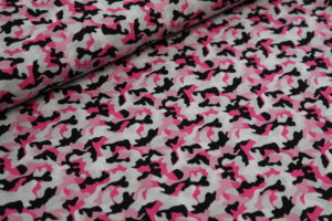 Viskose Webware Camouflage pink schwarz
