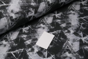 Softshell Fleece Abstract grau schwarz