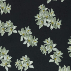 Baumwolljersey Swafing Elise by Bienvenido Colorido Blumen oliv auf schwarz