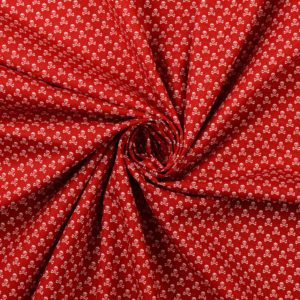 Baumwolle Webware Totenköpfe rot