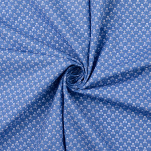 Baumwolle Webware Totenköpfe blau