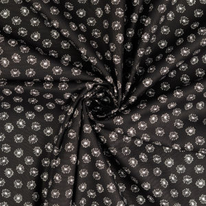 Baumwolle Webware Pusteblumen schwarz