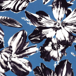 Jersey Viskose Swafing Selina FS 22 Blumen auf blau