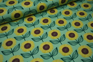 Baumwolljersey Hilco Mia Maigrün Sunflowerli Sonnenblumen