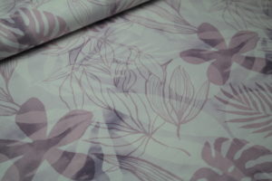 Sommersweat French Terry Hilco Lounge Leaves Blätter lila