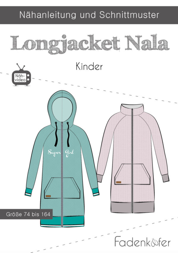 Fadenkäfer Papierschnittmuster Longjacket Nala Kinder