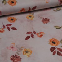Jersey Blumen auf altrosa beige – Bild 2