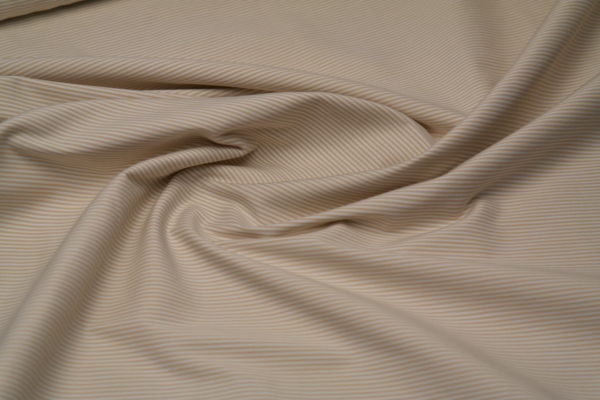 Webware mit Elasthan Baumwollgemisch Streifen beige weiß