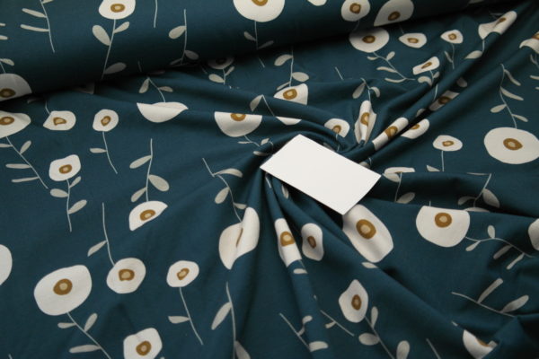 Jersey Blumen Senna Blumen groß blau