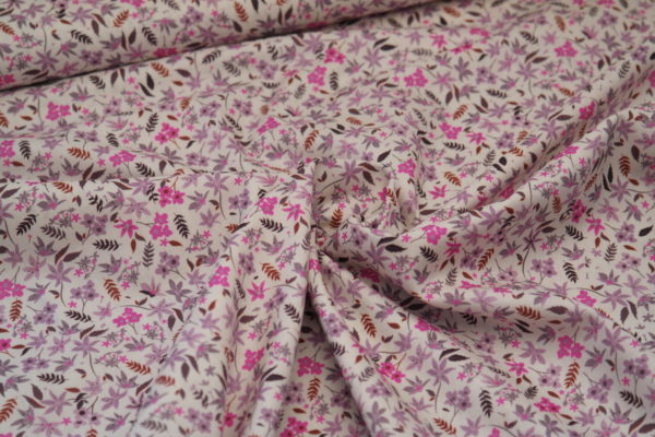 Baumwolle Webware Voile Streublumen pink lila