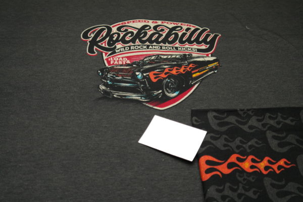 Panel Jersey Rockabilly Flammen dunkelgrau schwarz