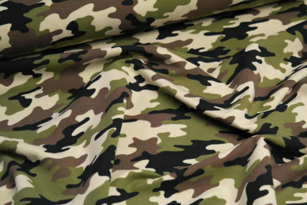 French Terry Sommersweat Camouflage oliv