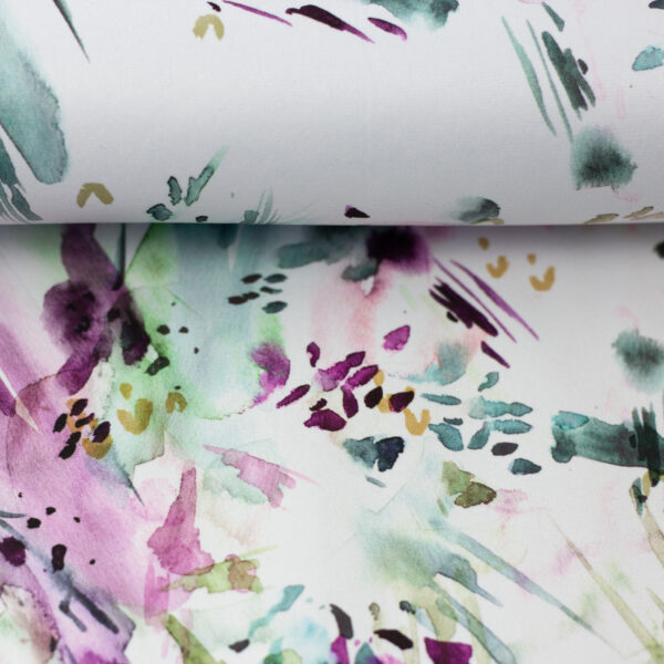 Softshell Fleece Swafing Fiete Blumen aquarell auf weiß