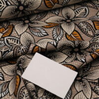 Viskose Leinen Mix Webware Indy Flower Blumen taupe – Bild 2