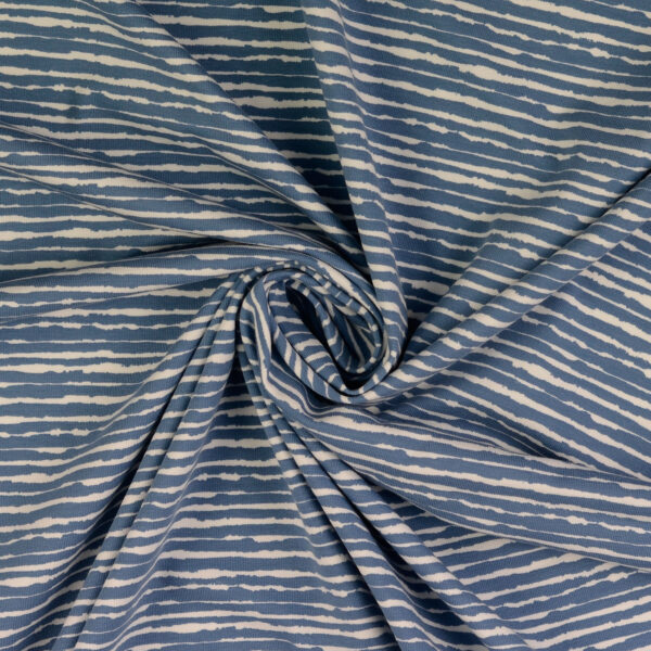 Jersey Baumwolle Streifen jeansblau
