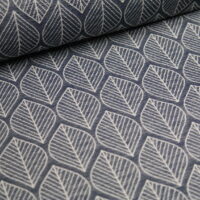 Dekostoff Gobelin Jacquard Double Blätter blau – Bild 2