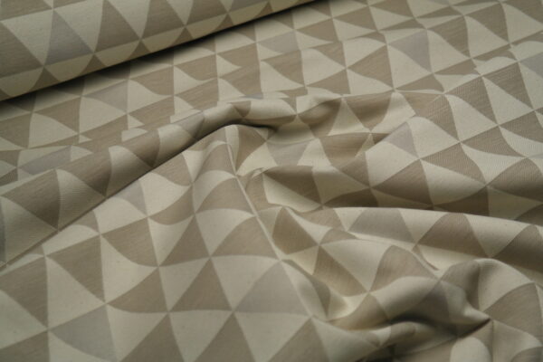 Dekostoff Gobelin Jacquard Double Triangel beige
