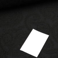 Baumwolle Webware mit Stickerei Paisley schwarz – Bild 2