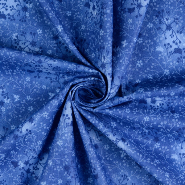 Baumwolle Webware Blumen blau