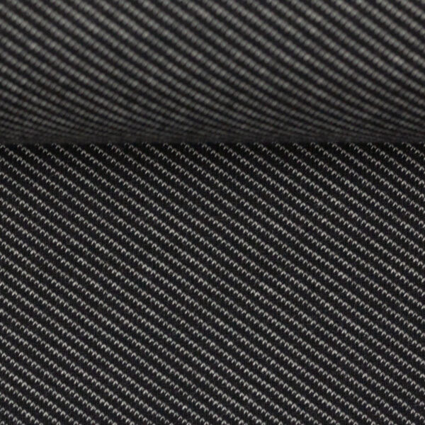 Jacquard Jersey Swafing Serge Streifen schwarz meliert