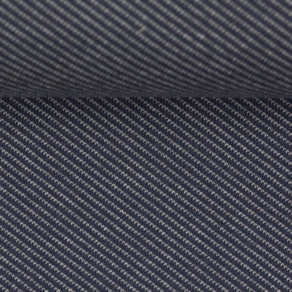 Jacquard Jersey Swafing Serge Streifen blau grau meliert