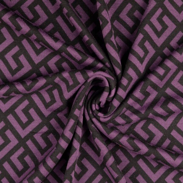 Jacquard Jersey Muster lila schwarz