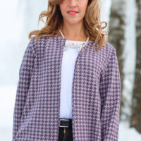 Jersey Jacquard Swafing Xaver Hahnentritt flieder – Bild 3