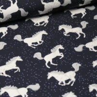 Sweat Hilco leicht angeraut White Horse Pferde auf blau – Bild 2