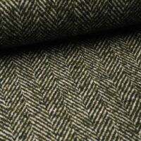 Mantelstoff Tweed Fischgrat grün – Bild 2