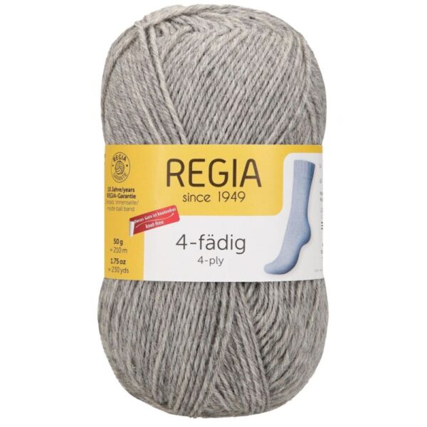 REGIA 4-fädig uni 100g flanell meliert 00033