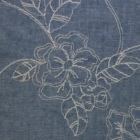 Baumwolle Webware Swafing Ahaus Jeanslook Blumen bestickt – Bild 2