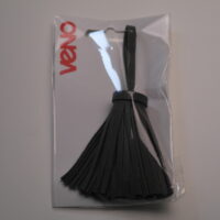 Quaste Tassel 60mm mit Aufhänger Gesamtlänge 11cm Kunstleder grau – Bild 2