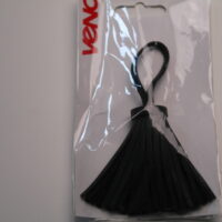 Quaste Tassel 60mm mit Aufhänger Gesamtlänge 11cm Kunstleder schwarz – Bild 2
