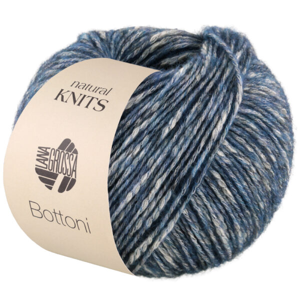 Lana Grossa Bottoni 008 Graublau Rohweiß