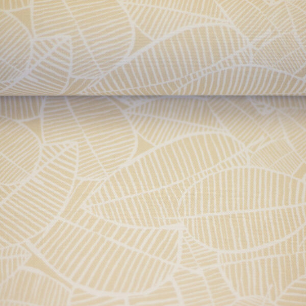 Canvas Dekostoff Swafing Mona Blätter beige