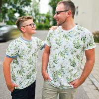 Baumwolljersey Swafing Summer Blätter beige grau – Bild 3