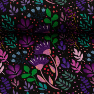 Viskose Webware Swafing In Full of Bloom by Emjo Design schwarz