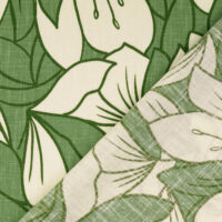 Leinen Webware Blüten grün – Bild 2