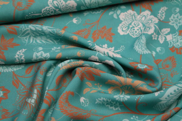 Viskose Voile Webware Ibiza Paisley Flowers Tiffany