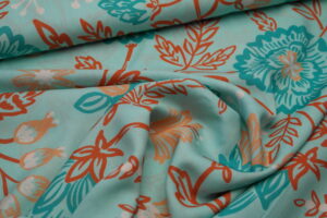 Viskose Voile Webware Ibiza Flowers Tiffany