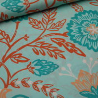 Viskose Voile Webware Ibiza Flowers Tiffany – Bild 2