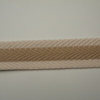 Gurtband Meterware 30 mm beige gestreift 886 – Bild 2